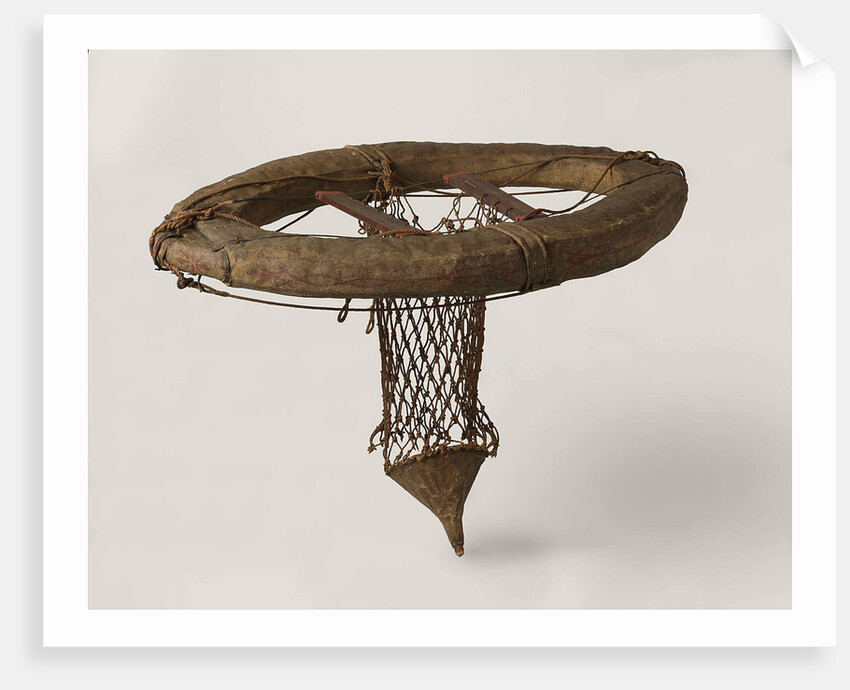 Craft, Large oval driving belt made of textile presumably filled with a wooden frame and cork by H.W. Burman