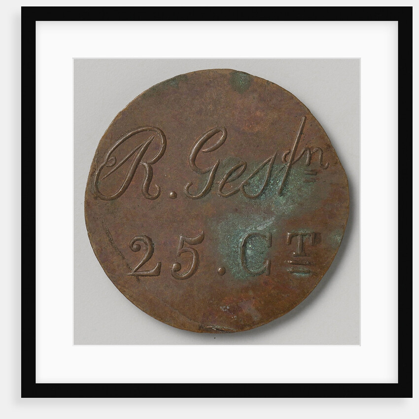 Rijksgestichten Ommerschans and Veenhuizen, home currency beaten by order of the Charity Society worth 25 cents by Anonymous