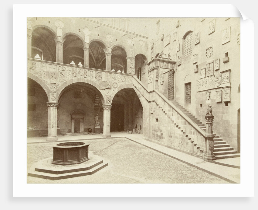 Courtyard of the Palazzo Podestà in Florence Italy by Fratelli Alinari