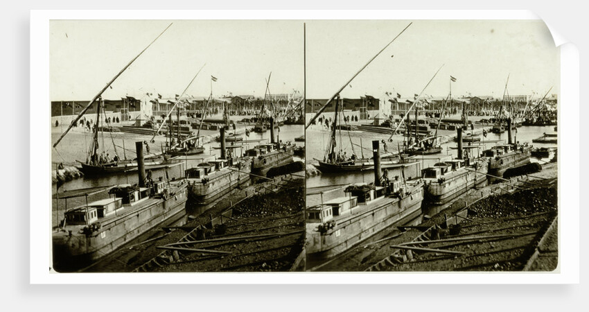 Inauguration of the Suez Canal. Ismailia, freshwater canal Arrives Arab sheiks by Anonymous