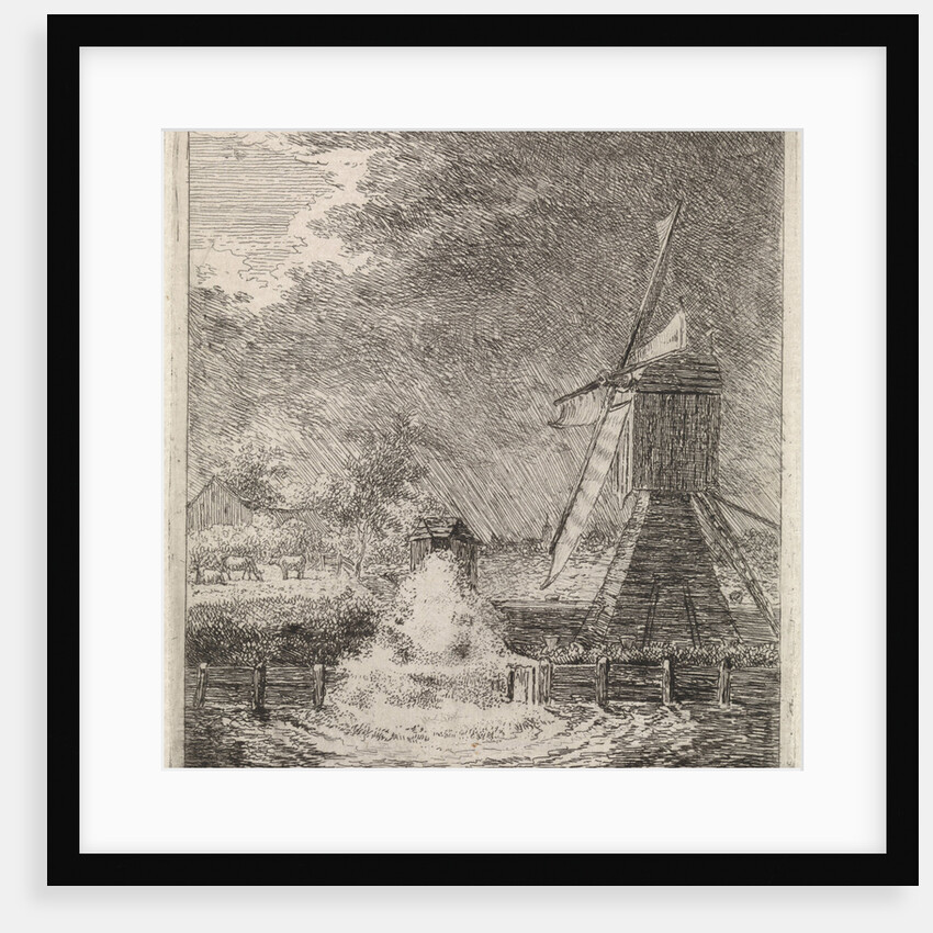 Landscape with watermill by Johannes Christiaan Janson