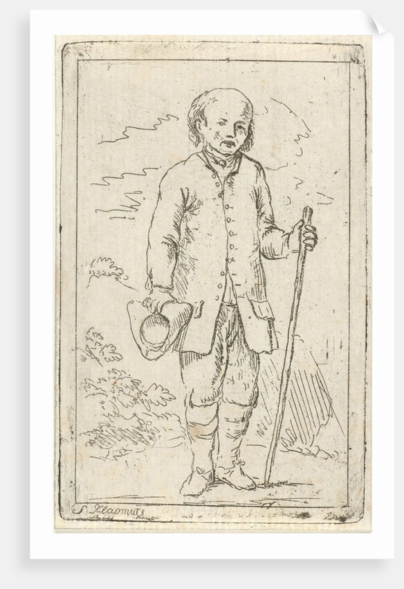 Old man with walking stick by Simon Klapmuts