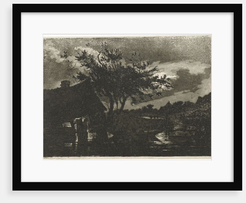 River Landscape with farm by François Joseph Pfeiffer II