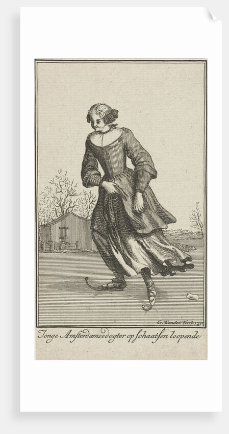 Skating woman, Gerardus Condet by Bernard Picart