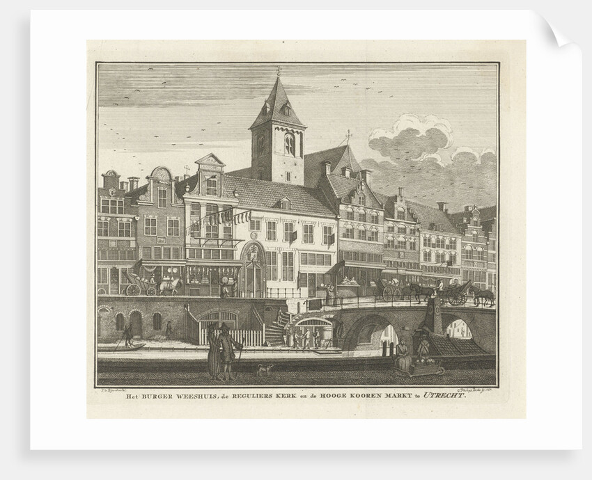 View of the orphanage, the Regulierskerk and the Corn Market in Utrecht by Caspar Jacobsz. Philips