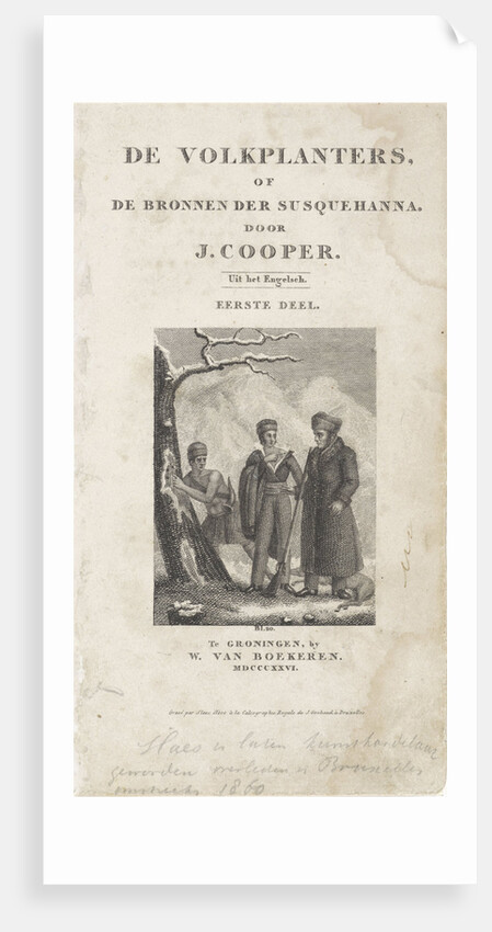 Title page for, J. Cooper, The settlers, 1826, De volkplanters, Slaes by Anonymous