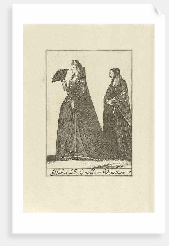 Two wealthy women dressed in the Venetian fashion, Anonymous by Johannes Covens en Cornelis Mortier Pieter Lastman