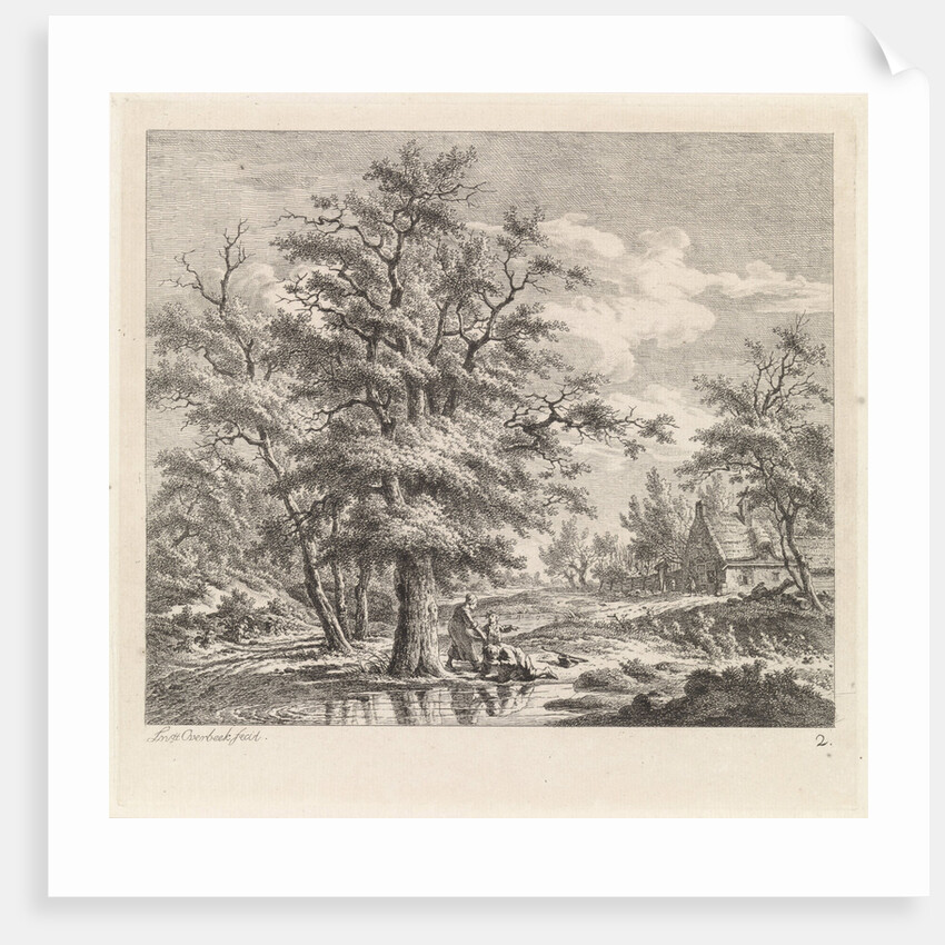 Two boys at a lake by Leendert Overbeek