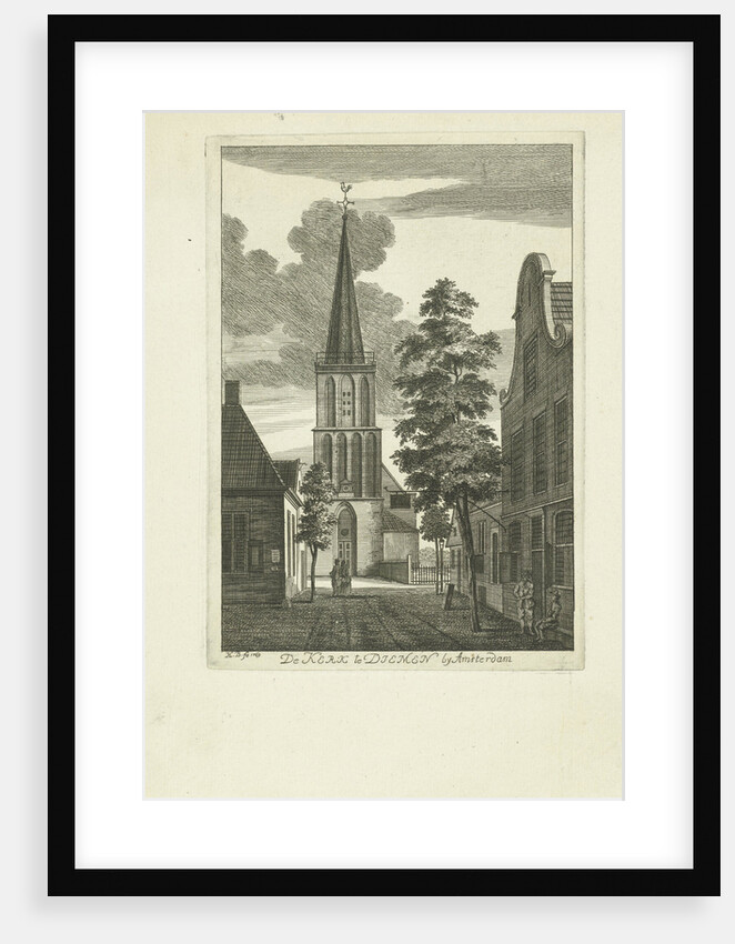 Village scene with church in Diemen The Netherlands by Hendrik Berg