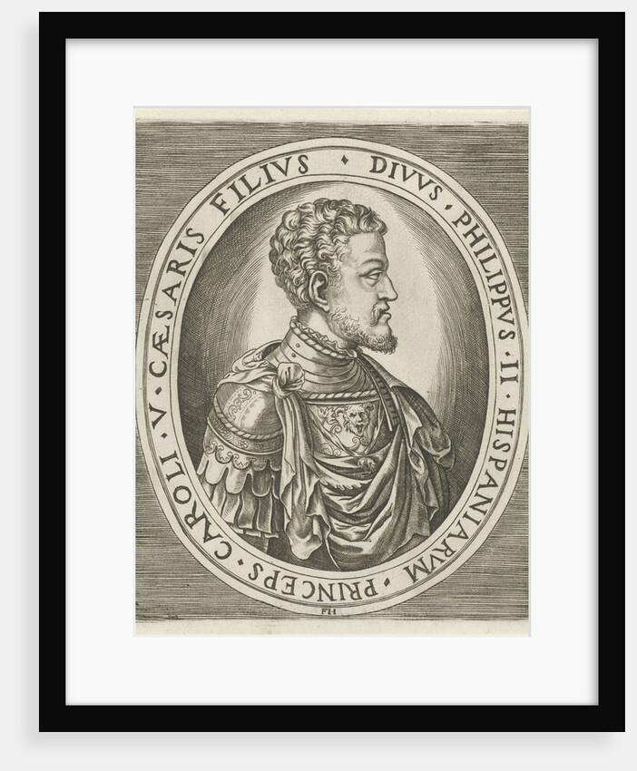 Portrait of King Philip II of Spain, Frans Huys by Hieronymus Cock