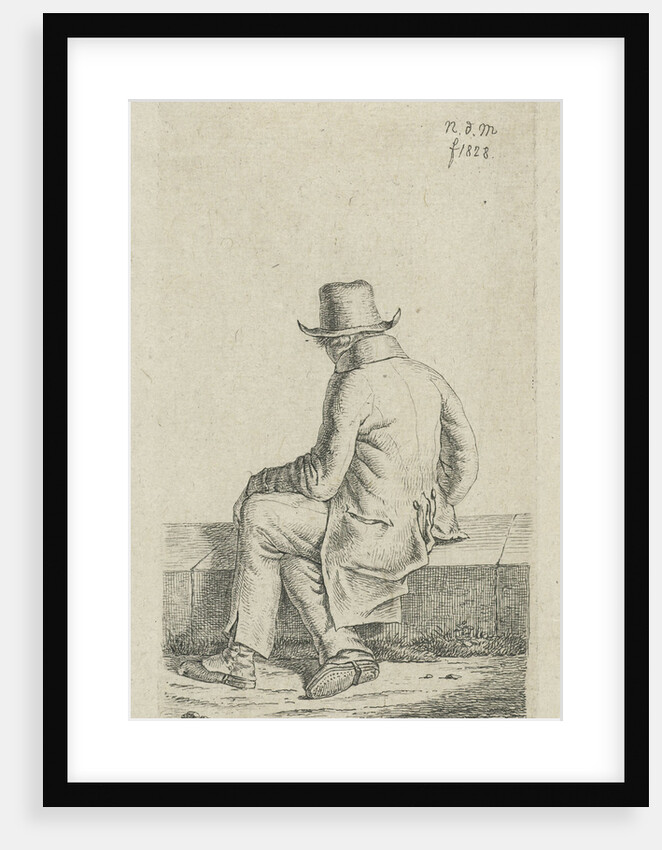 Sitting man on wall by Anthonie Willem Hendrik Nolthenius de Man