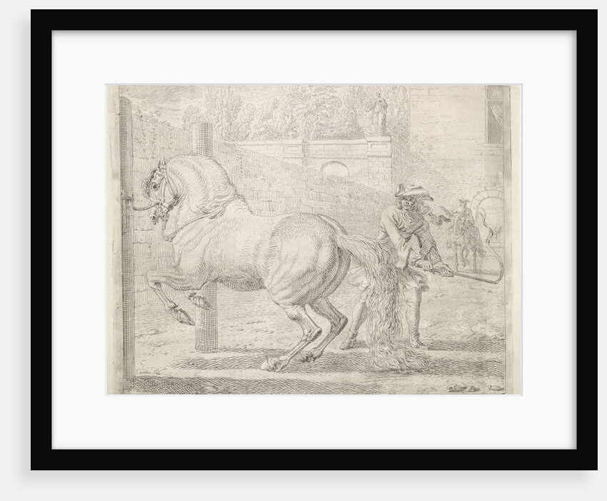 Man with whip and a horse by Dirk Maas