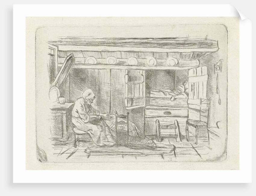 Two figures in an interior by Jozef Israëls