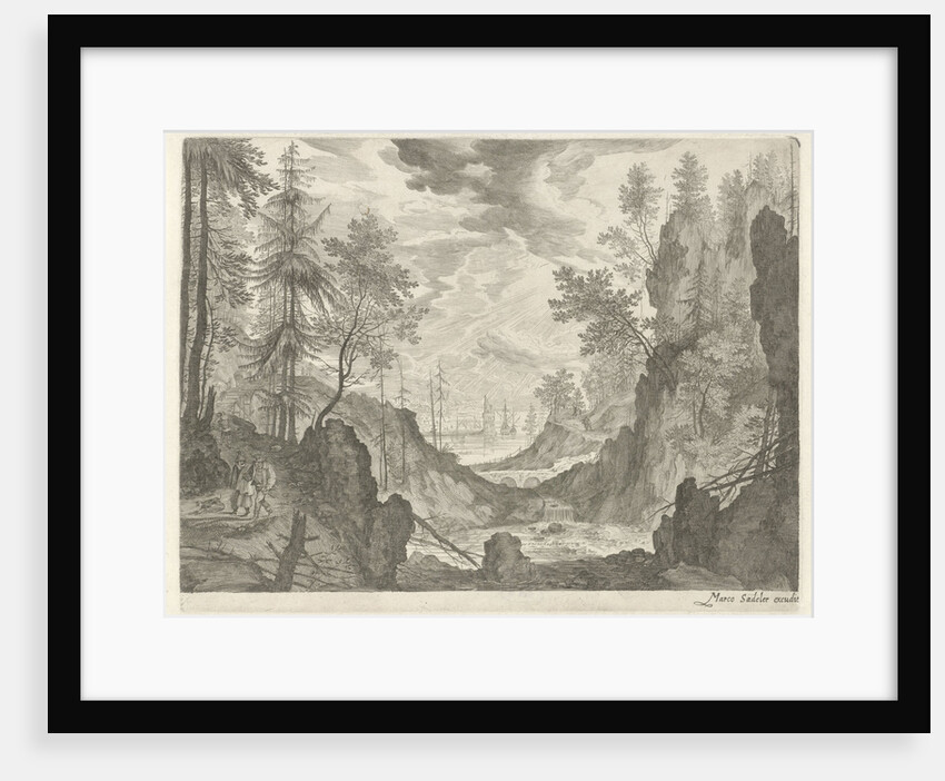 Wooded Landscape with waterfall, Aegidius Sadeler by Roelant Savery