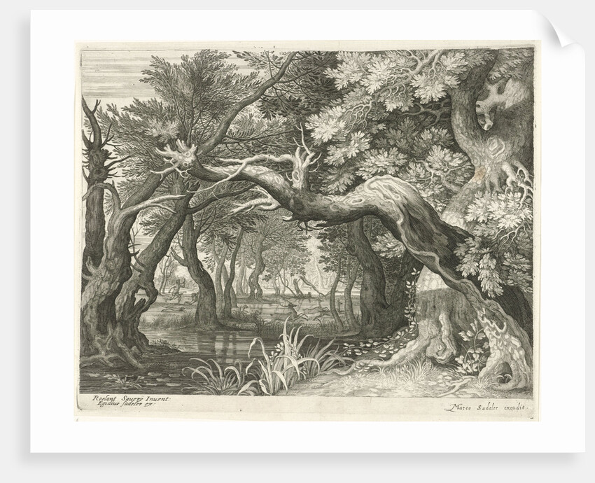 Deer hunting in a forest lake by Aegidius Sadeler
