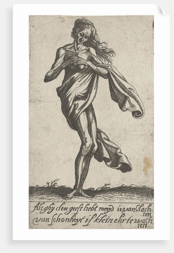 Standing old naked woman by Claes Jansz. Visscher II