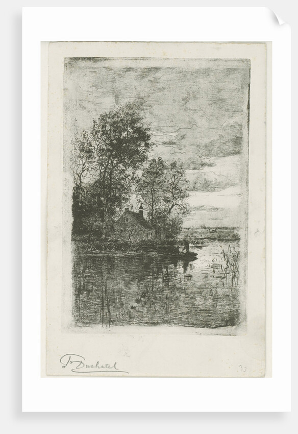 Two fishermen in a boat by Fredericus Jacobus van Rossum du Chattel