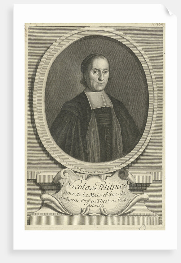 Portrait of the theologian Nicolas Petitpied by Nicolas Pitau II