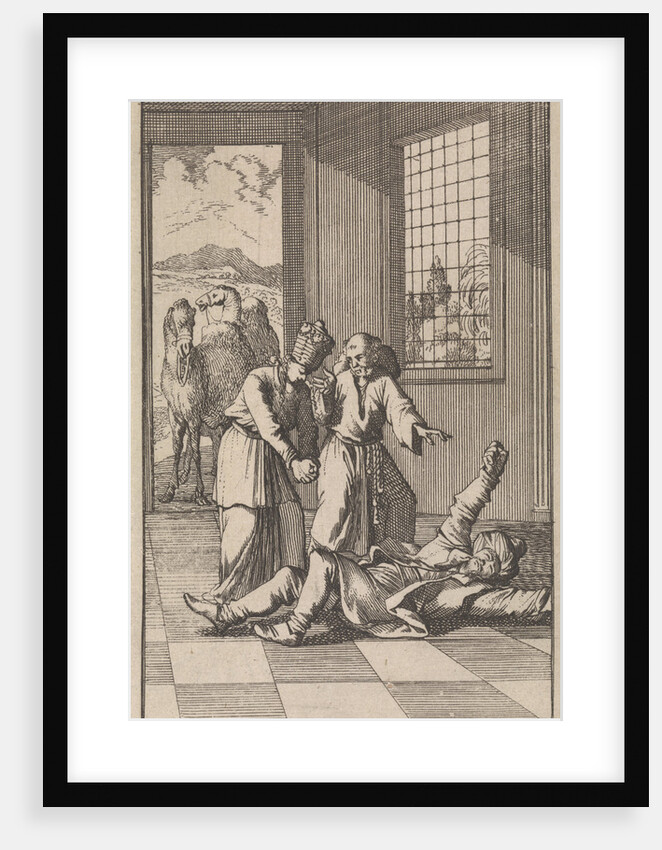 Mahomed falls into raptures at the feet of his wife Kadiga by Timotheus ten Hoorn