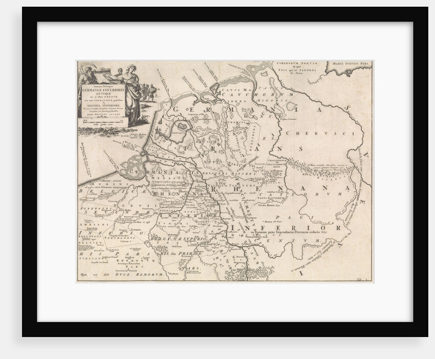 Historical map of the Netherlands at the time of the Frisians by Henricus Wetstein