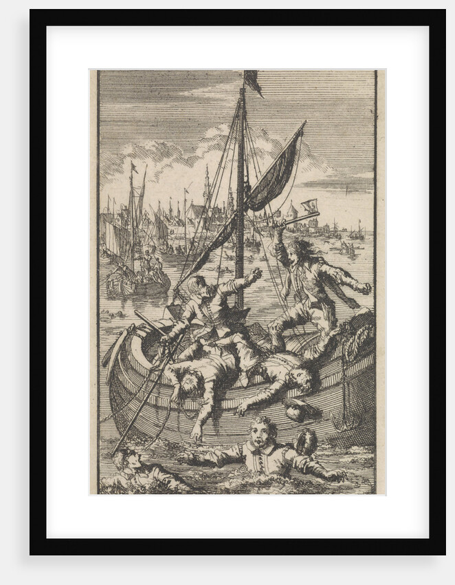 Pietro Ciacconne wins a boat from the people of Leiden, 1574 by Jan Luyken