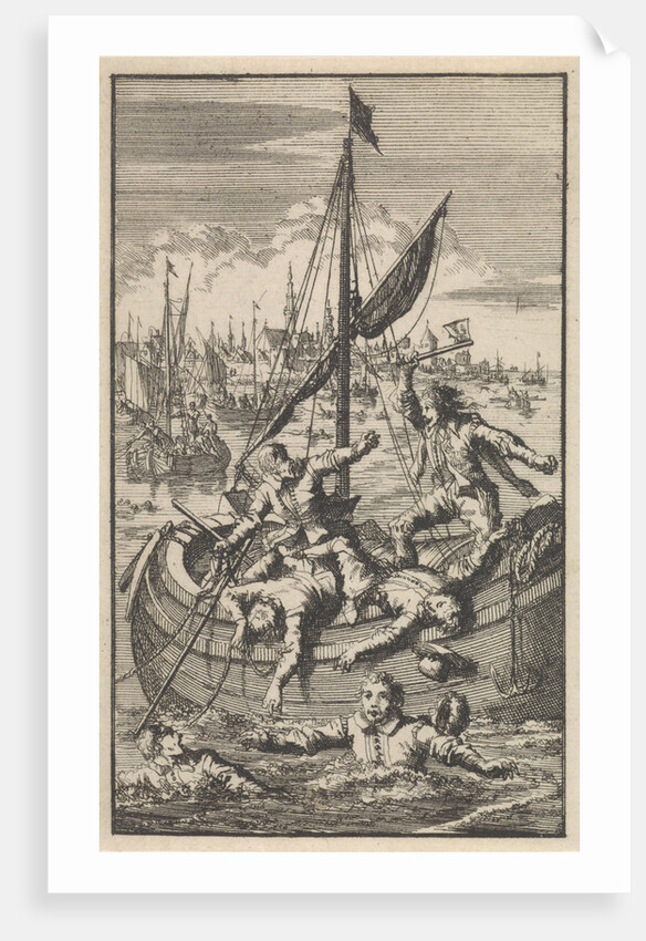 Pietro Ciacconne wins a boat from the people of Leiden, 1574 by Jan Luyken