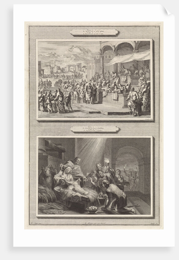 Census at Bethlehem and the adoration of the shepherds by Pieter Mortier