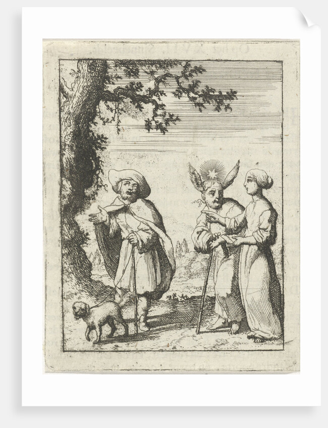 Personified soul in conversation with Meat and a blind by Pieter Arentsz II