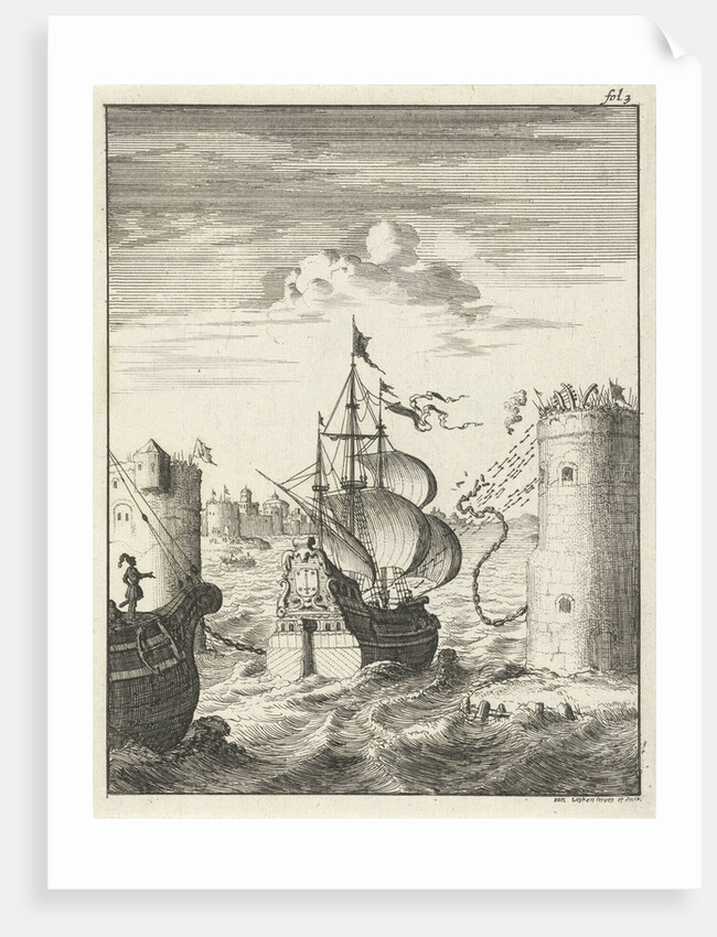 Conquest of Damietta and sailing on the chain by Jan Luyken