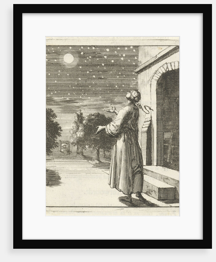 Woman contemplating the moon and stars by Pieter Arentsz II