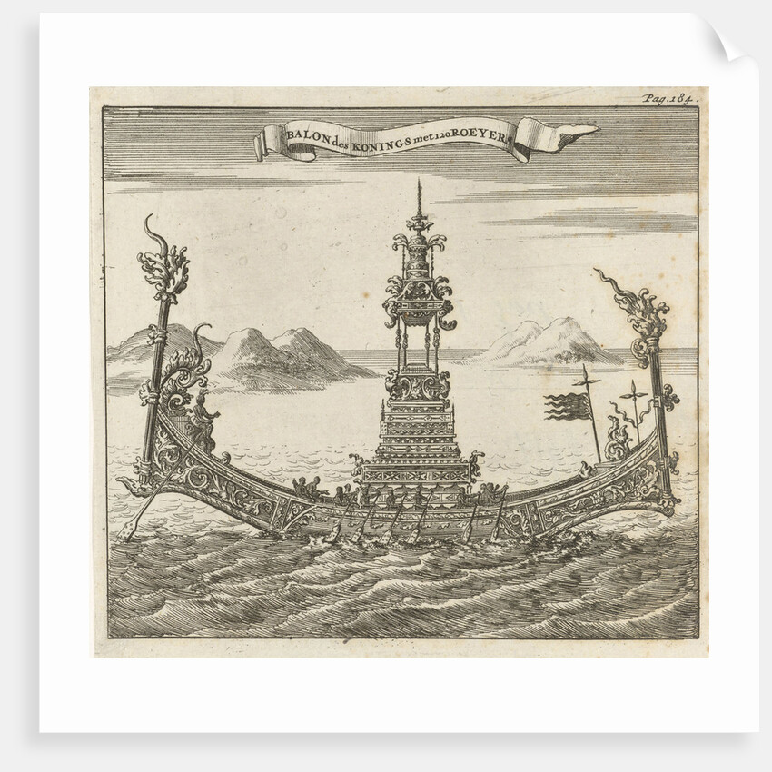 Royal vessel with 120 rowers to Siam by Aart Dircksz Oossaan