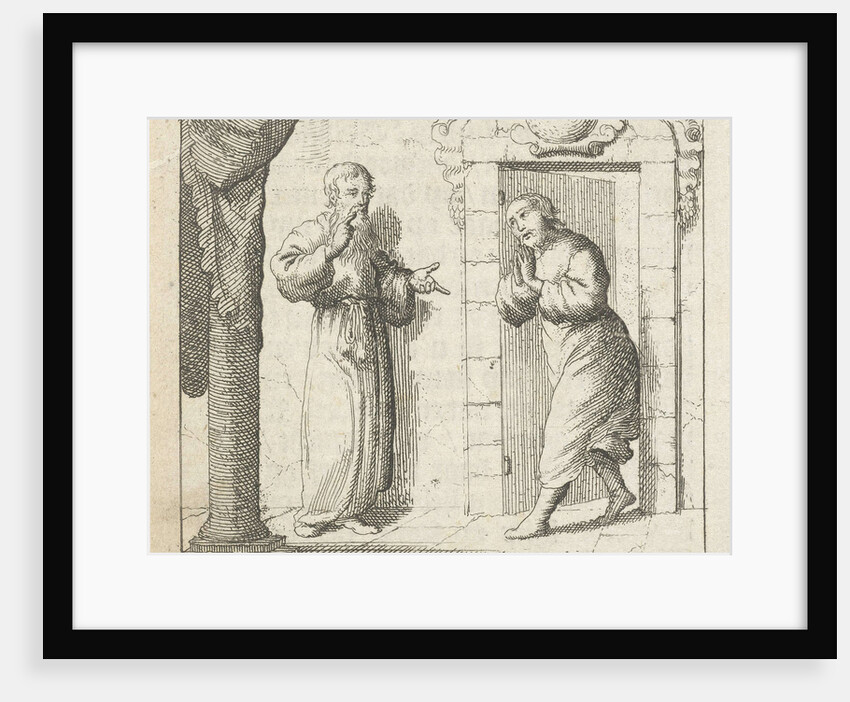 Man receives visitors at the door by Pieter Arentsz II
