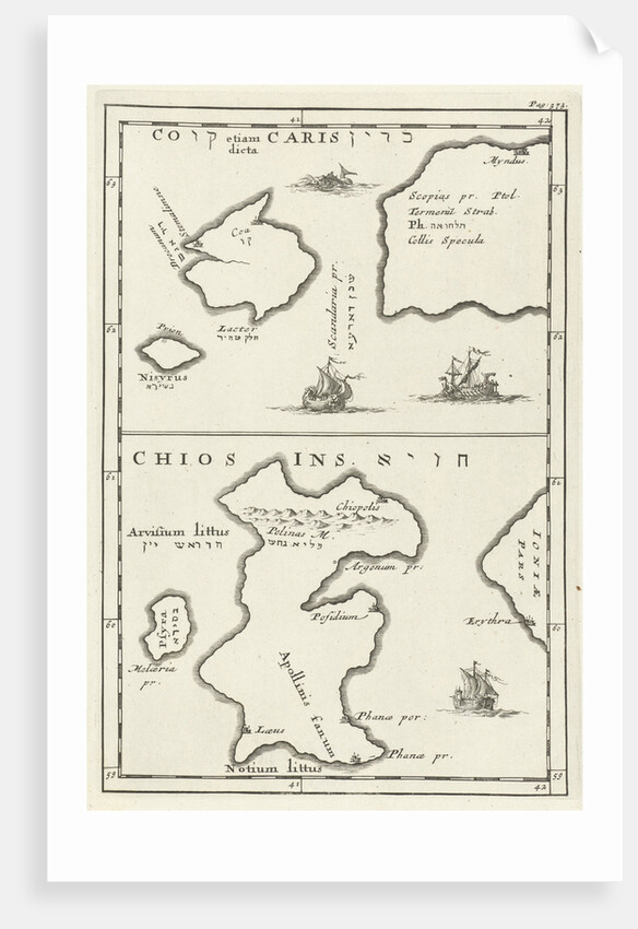 Maps of Kos and Chios Greece by Jordaan Luchtmans