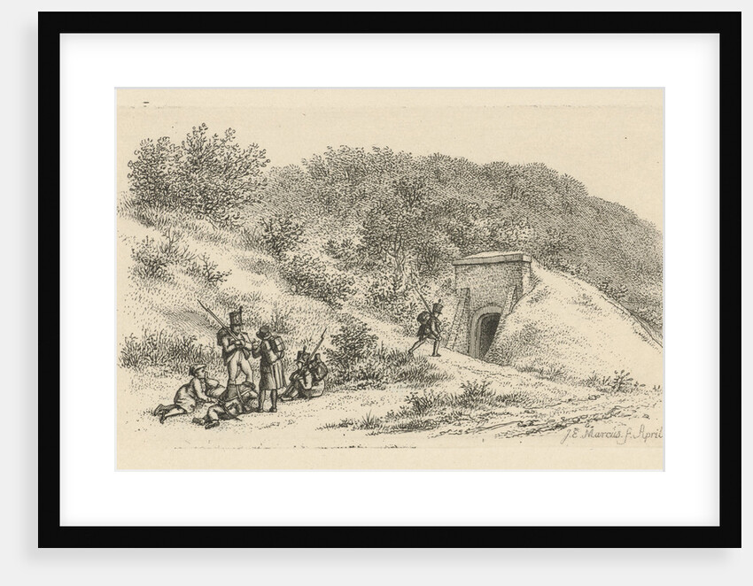 Rest of soldiers at a shore by Jacob Ernst Marcus