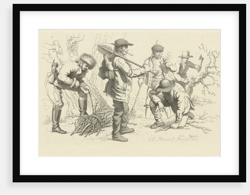 Study Sheet with loggers and Firewood-gatherers by Jacob Ernst Marcus