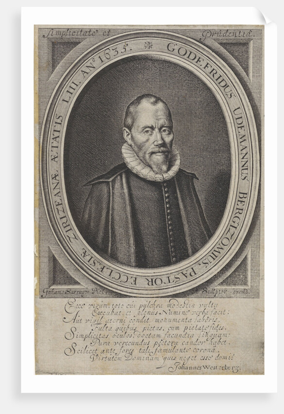 Portrait of Godefridus Udemans by Joannes Sarragon