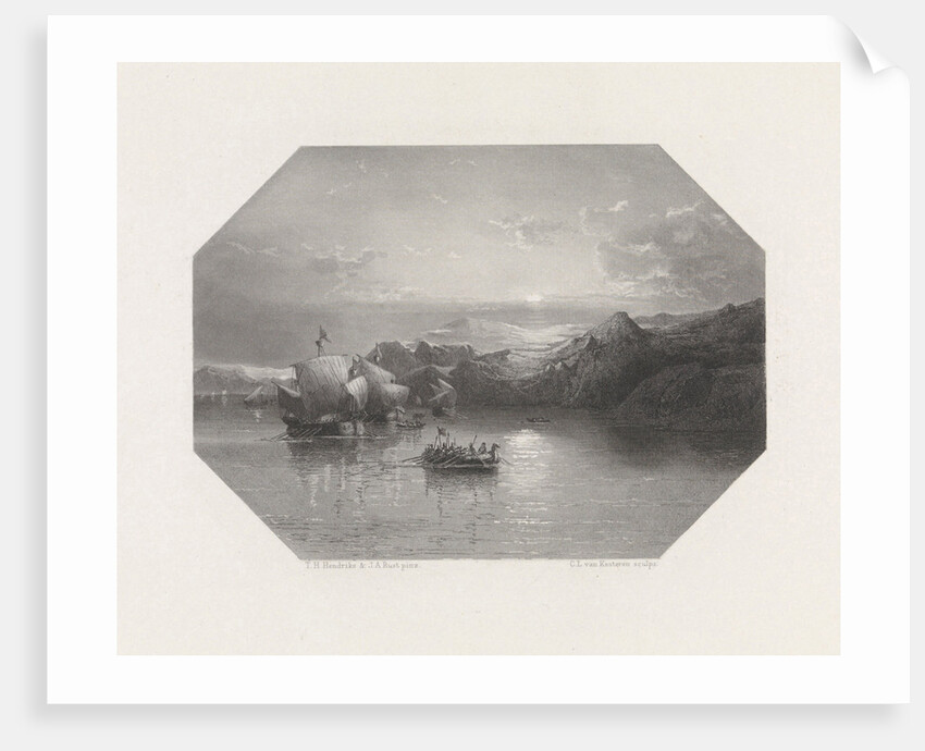 Frisian ships on exploration by Christiaan Lodewijk van Kesteren