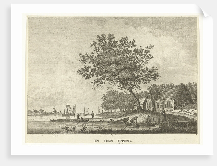 River view from the shore of the IJssel The Netherlands by Carel Frederik Bendorp I