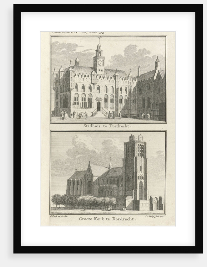 View of the city hall of Dordrecht by Jan Caspar Philips