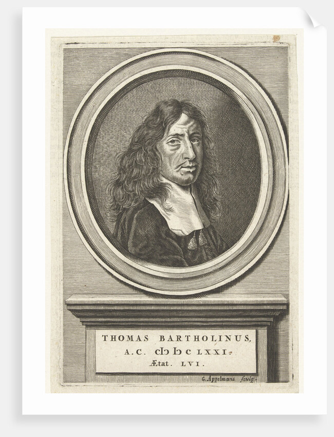Portrait of Thomas Bartholinus at the age of 61 years by Henrich Dittmers