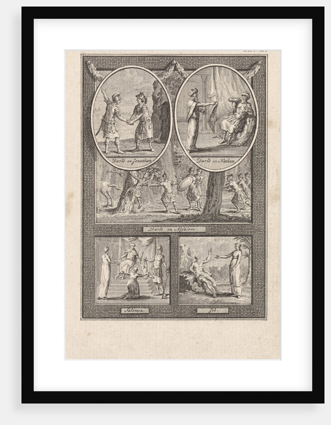 Sheet with five biblical scenes by Kuijper & van Vliet