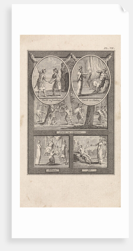 Sheet with five biblical scenes by Kuijper & van Vliet