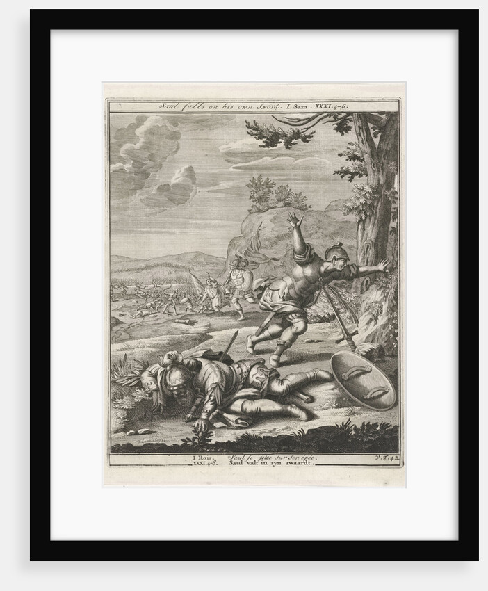 King Saul plunges in his sword by Jan Lamsvelt