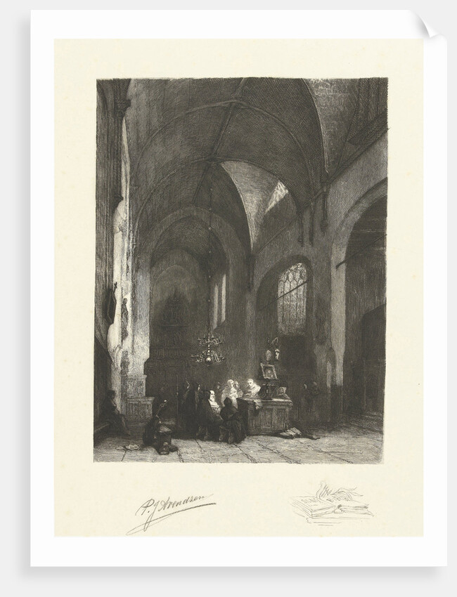Service in a monastery by Johannes Bosboom