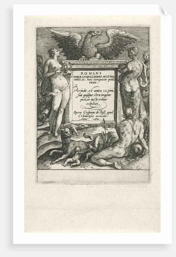 Title Post for a series of German emperors on horseback by Crispijn van de Passe I