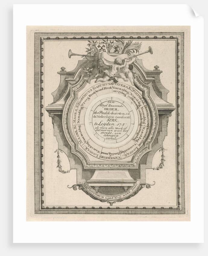 Ornamental sermon wiser for church attendance in Leiden The Netherlands by Noach van der Meer II