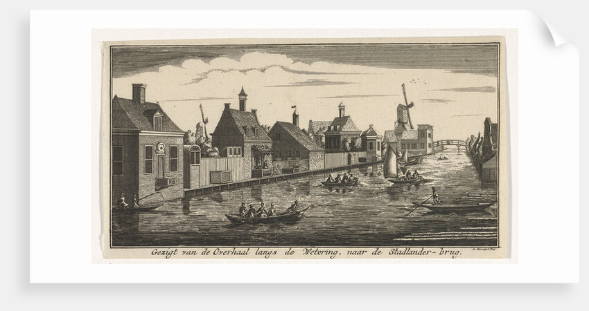 View of the watercourse towards the Stadlanderbrug Amsterdam by Gerardus Condet