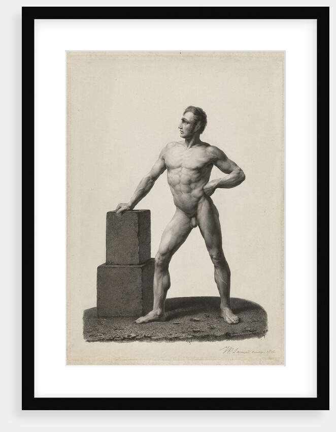 Academy Study standing naked man by Johannes Philippus Lange