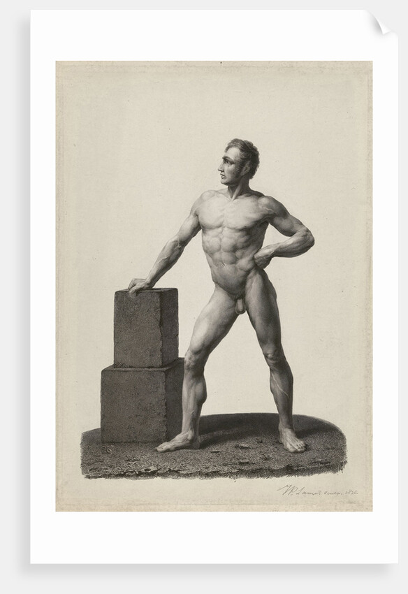 Academy Study standing naked man by Johannes Philippus Lange