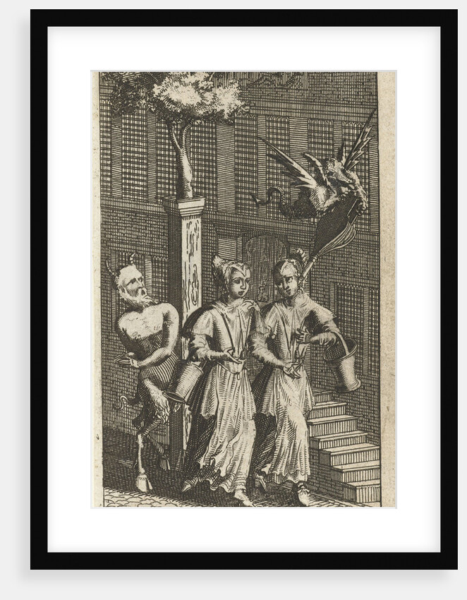 Two maids and the devil by Timotheus ten Hoorn